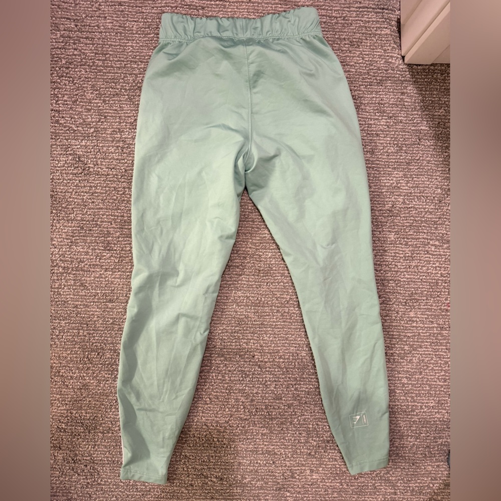 Gymshark Mint Green Leggings Women’s Small High Waisted Logo Waistband Workout - Picture 4 of 5